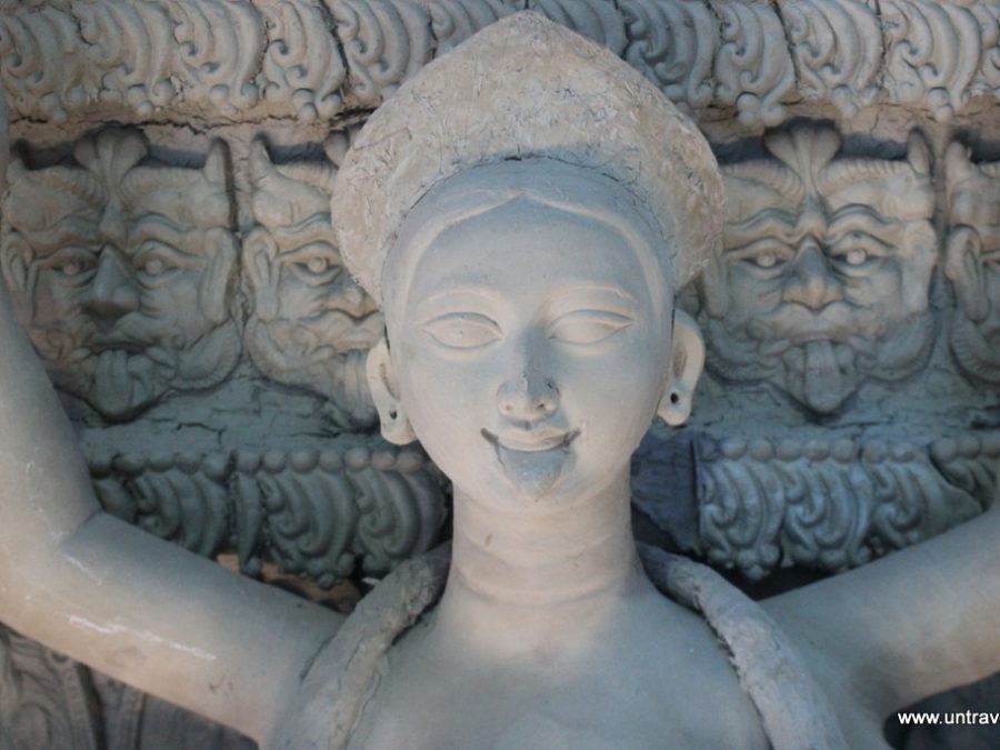 Shubho Mahalaya - Durga Mata sculpture in making